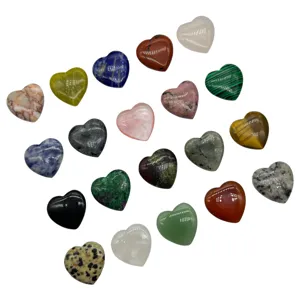 Natural crystal heart gemstone detail view, polished 20mm healing stone decor piece.