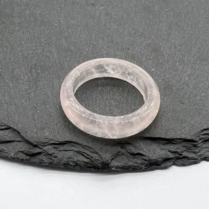 Natural pink crystal quartz ring gemstone minimalist finger jewelry for women daily wear accessory
