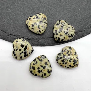 Natural crystal heart-shaped gemstone ornament, 20mm non-perforated healing stone decor.