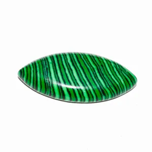 Gemma cabochon marquise a strisce verdi e nere per montatura anello e gioielli.