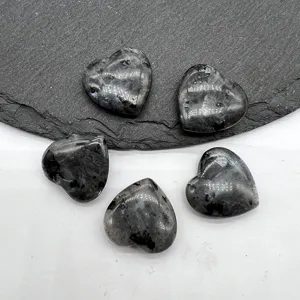 Natural crystal heart gemstone charm 20mm healing stone pocket crystal decor detail shot