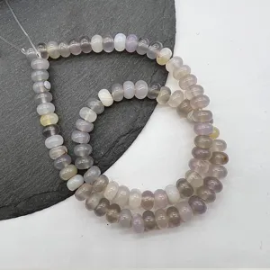 Natural grey agate abacus beads detail shot for DIY jewelry making and bracelets accessories