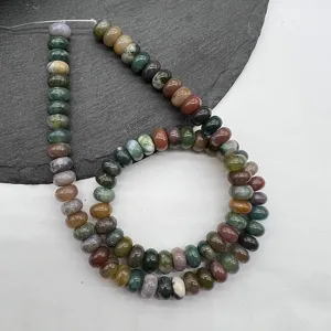 Natural stone abacus beads for DIY jewelry making, 5x8mm multi-color gemstone spacer beads.