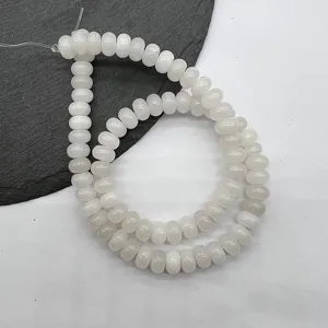 White crystal gemstone abacus beads for DIY handmade jewelry necklace bracelet making.