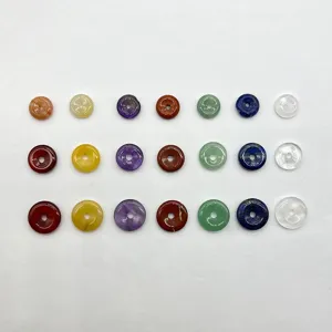 Natural Crystal Jade Donut Safety Buckle Pendant Beaded Accessories Handmade DIY Gemstone Jewelry Craft Making Supplies