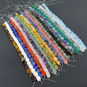 8x10mm rectangular loose gemstone beads strands for DIY jewelry making and bracelet accessories.