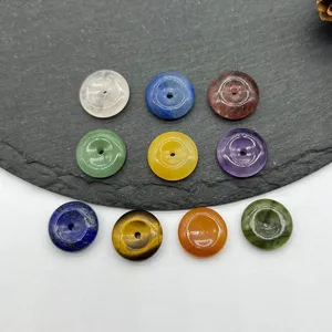15mm Perles Donut en Cristal de Pierre Naturelle pour Fabrication de Bijoux DIY