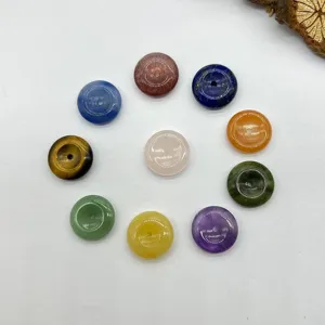 15mm perles donut en pierre naturelle cristal pour bracelet diy pendentif fabrication de bijoux