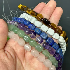 8x10mm gemstone loose beads barrel shape colorful semi-finished DIY jewelry making accessories