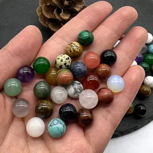 10mm gemstone crystal loose beads detail shot, assorted semi precious stones for diy jewelry
