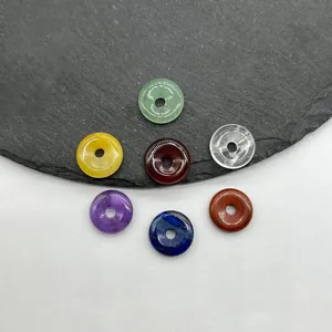 Natural crystal jade doughnut beads and Ping An Kou jewelry accessories in various stones.