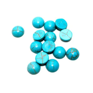 Synthetischer Türkis Cabochon runde flache Rückseite lose Perlen für DIY Schmuckherstellung.
