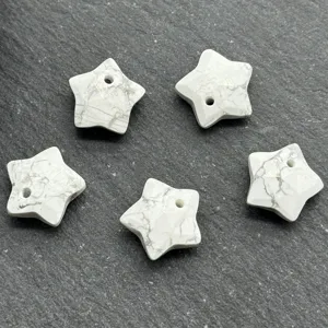 12mm faceted white stone star pendant DIY charm jewelry making loose beads earrings 10