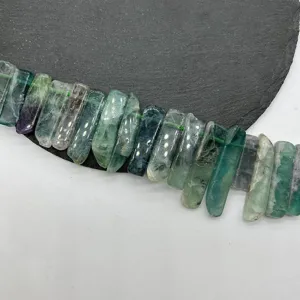 Natural fluorite flat tube irregular stone beads strand for DIY handmade jewelry