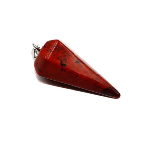 Ciondolo pendolo esagonale in cristallo rosso, ciondolo pietra naturale per collana gioiello.