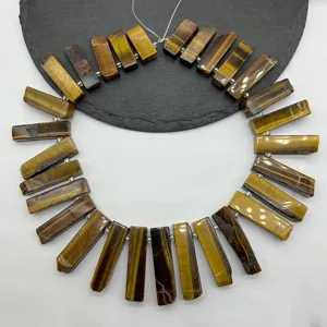 Perline di pietra preziosa occhio di tigre naturale a barra per creazione gioielli DIY