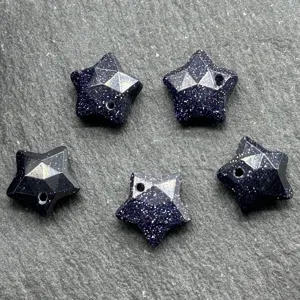 12mm faceted blue sandstone star pendant diy jewelry making cute star shape charm accessory