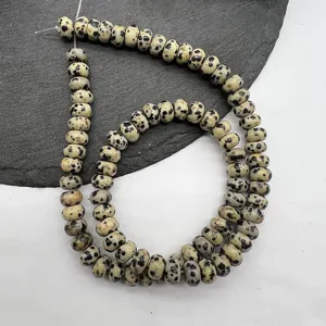 Natural Dalmatian jasper abacus gemstone beads detail for diy jewelry accessories making