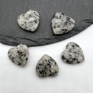 20mm natural crystal heart stone pendant polished gemstone undrilled crystal peach ornament
