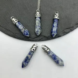 Naturstein Kristall hexagonale Säule Anhänger Kugel Halskette Modeschmuck Zubehör Set