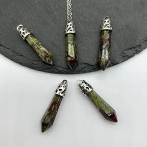 Naturstein Kristall Achat sechseckige Säule Kugel Anhänger Halskette Schmuck Zubehör.