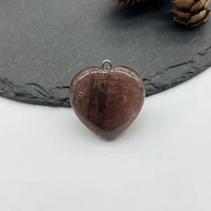 Natural stone heart shaped pendant crystal necklace DIY accessory elegant jewelry fashion