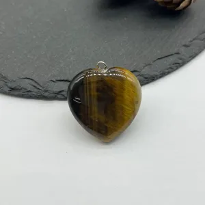 Natural gemstone heart pendant crystal charm necklace jewelry accessories 30mm for DIY