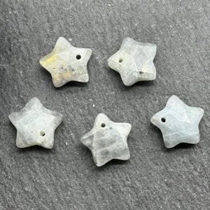 12mm faceted star stone pendants, natural crystal mini star DIY jewelry making charms.