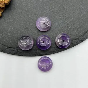 Détail de perle donut améthyste naturelle, cristal 15mm pour bracelet pendentif accessoire DIY.