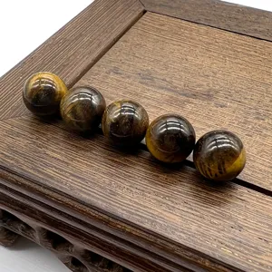 10mm holeless tiger eye stone round beads semi-precious crystal loose beads for DIY jewelry making.