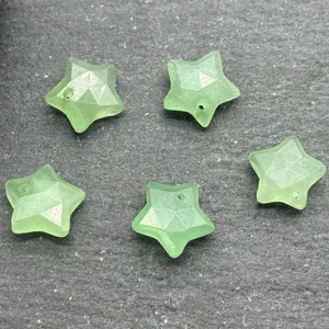 12mm faceted green star crystal pendant stone beads diy jewelry accessories necklace earrings