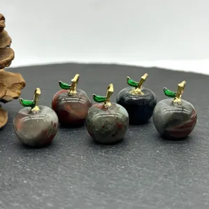 Natural gemstone apple pendant crystal agate DIY necklace handmade jewelry charms
