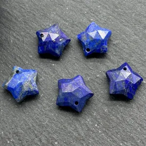 12mm faceted lapis lazuli star pendants natural stone star DIY jewelry making charms 5pcs