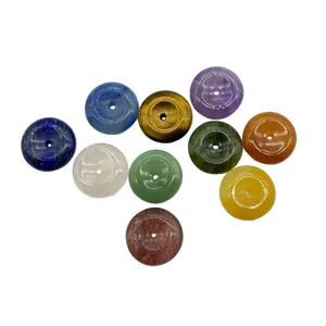 Perles donut en cristal naturel de 15mm pour accessoires de bracelets faits à la main.