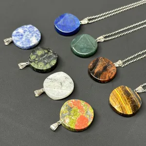 Natürlicher Edelstein Hexagramm Anhänger Halskette, elegante Kristallstein Schmuck für Damen.