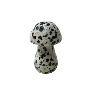 Natural stone crystal carved mushroom ornament for garden micro landscape decor main view item