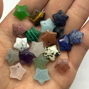 12mm faceted star crystal gemstone pendants diy jewelry making charms mixed color lot