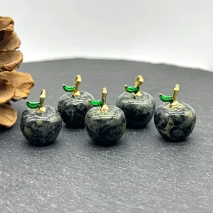 Natural stone green apple crystal pendants charms for DIY necklace earrings jewelry making.