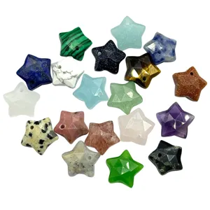 12mm faceted star crystal gemstone beads pendant mini DIY jewelry making charms accessories