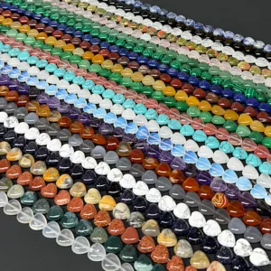 Natural stone heart beads 12mm gemstone loose beads for DIY jewelry making bracelets necklaces