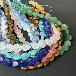 12mm natural stone heart beads loose gemstone strands for DIY jewelry making bracelet necklace