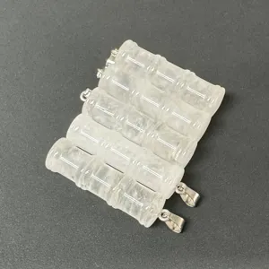 Weißer Kristall Bambus Anhänger DIY Schmuck Zubehör, feine geschnitzte Stein Details.