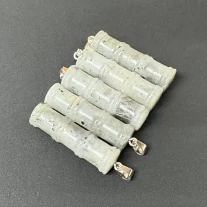 Natürlicher Edelstein Bambus Form Anhänger DIY Halskette Schmuck Zubehör Großhandel