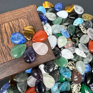 Pendentifs goutte en pierres précieuses assorties cristal naturel DIY fabrication bijoux