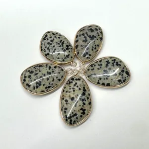 Natuurlijke edelsteen druppelhanger met vergulde rand voor DIY sieraden accessoires