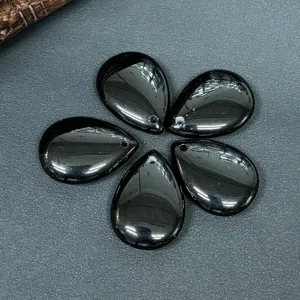 Pendentif goutte obsidienne noire pierre précieuse bricolage collier bracelet bijoux