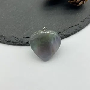 Natural stone heart-shaped pendant crystal necklace gemstone DIY jewelry accessories keychain