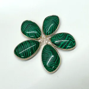 Natuurlijke malachiet druppel goudgerande hanger DIY sieraden accessoire voor ketting