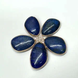 Natuurlijke lapis lazuli vergulde druppel hanger voor ketting armband DIY sieraden
