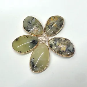 Natuursteen druppel hanger met gouden rand, DIY sieraden maker accessoire voor ketting armband
